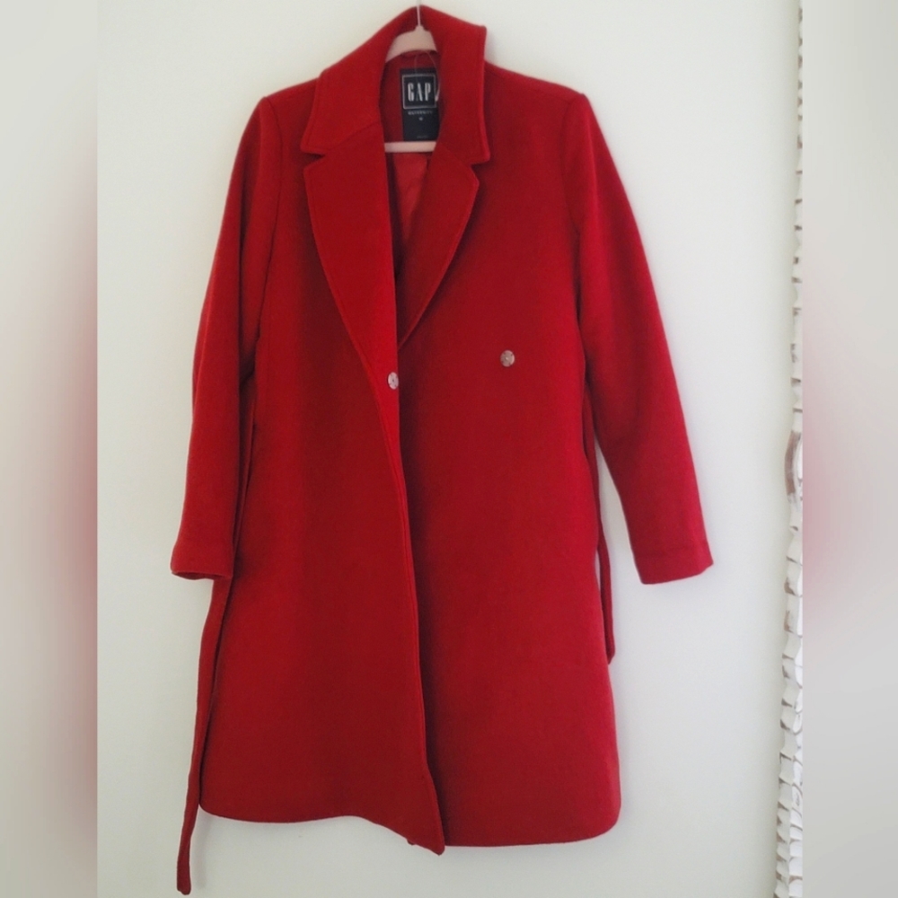GAP Maternity red wool coat